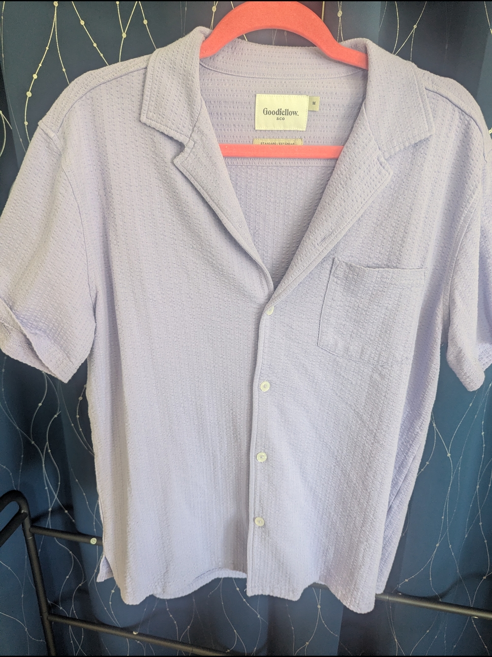 Goodfellow & Co Light Lavender Short-Sleeve Button-Down Shirt